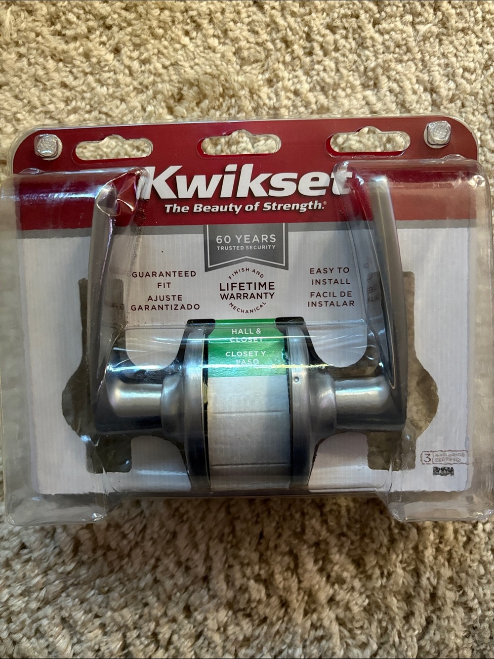 Kwikset Satin Nickel Passage Hall & Closet Door Lever - Satin Nickel